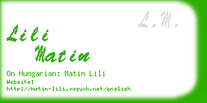 lili matin business card